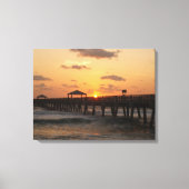 Zonsopkomst bij Juno Beach Pier Canvas Afdruk (Voorkant)