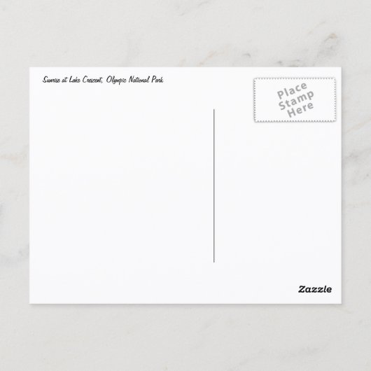 Zonsopkomst bij Lake Crescent Briefkaart (Achterkant)
