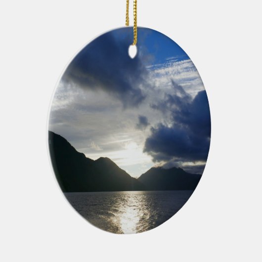 Zonsopkomst bij Lake Crescent Keramisch Ornament (Rechts)