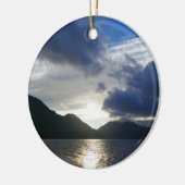 Zonsopkomst bij Lake Crescent Keramisch Ornament (Links)