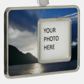 Zonsopkomst bij Lake Crescent Verzilverd Omlijst Ornament (Rechts)