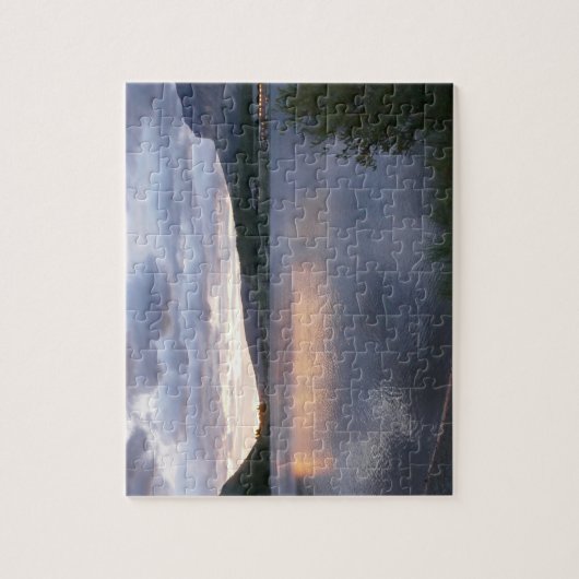 Zonsopkomst bij Swiftcurrent Lake I Legpuzzel (Verticaal)