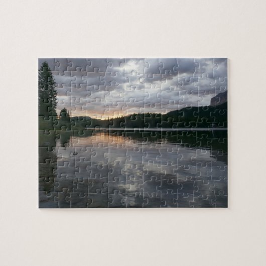 Zonsopkomst bij Swiftcurrent Lake II Legpuzzel (Horizontaal)