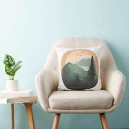 Zonsopkomst boven de pieken: een rustige bergscène kussen