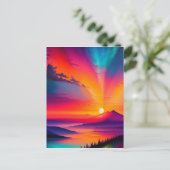 Zonsopkomst boven een berg briefkaart (Staand voorkant)