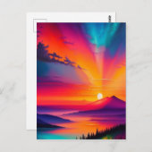 Zonsopkomst boven een berg briefkaart (Voorkant / Achterkant)