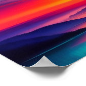 Zonsopkomst boven een berg poster (Hoek)