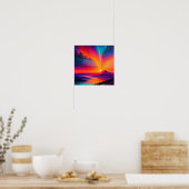 Zonsopkomst boven een berg poster (Keuken)