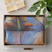 Zonsopkomst boven een meer en besneeuwde bergen tissuepapier (Geschenk)