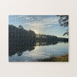 Zonsopkomst boven een meer van Georgia Legpuzzel