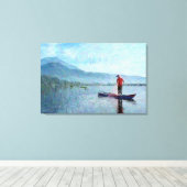 Zonsopkomst boven een sereen meer canvas afdruk (Insitu (Houten vloer))