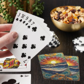 Zonsopkomst boven het water pokerkaarten (Insitu)