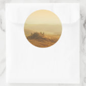 Zonsopkomst boven Toscane ronde sticker (Tas)