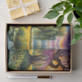 Zonsopkomst boven vijver bij wilgenboom tissuepapier (Geschenk)