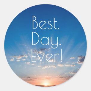 Zonsopkomst Een Nieuwe Dag Dawning Ronde Sticker