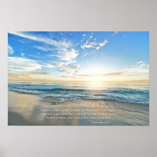 Zonsopkomst en Strand Inspirerend Quote Poster (Voorkant)