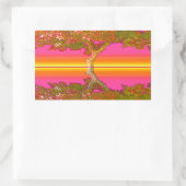Zonsopkomst en Zonsondergang met Boom Rechthoekige Sticker (Tas)