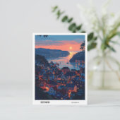 Zonsopkomst in Bergen Noorwegen Reizen Briefkaart (Staand voorkant)