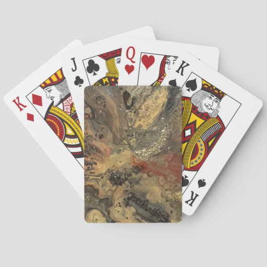 Zonsopkomst in de woestijn schilderij in zandtinte pokerkaarten (Achterkant)