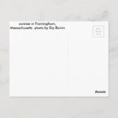 Zonsopkomst in Framingham, Massachusetts Briefkaart (Achterkant)