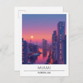 Zonsopkomst in Miami Florida USA Reizen Briefkaart (Voorkant / Achterkant)