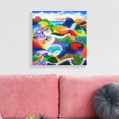 Zonsopkomst in Puerto Rico Canvas Afdruk (Insitu (Woonkamer))