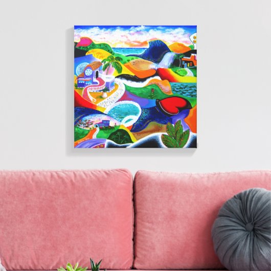 Zonsopkomst in Puerto Rico Canvas Afdruk (Insitu (Woonkamer))