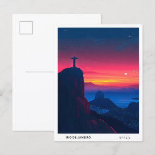 Zonsopkomst in Rio de Janeiro Brazilië Reizen Briefkaart