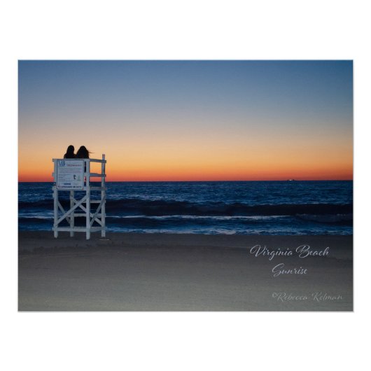 Zonsopkomst in Virginia Beach Juli 2024 Perfect Poster (Voorkant)