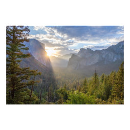 Zonsopkomst in Yosemite National Park Foto Foto Afdruk