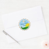 Zonsopkomst met Daisy Border Get Well Binnenkort Ronde Sticker (Envelop)