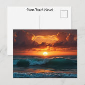 Zonsopkomst oceaan strand golven adembenemend briefkaart (Voorkant / Achterkant)