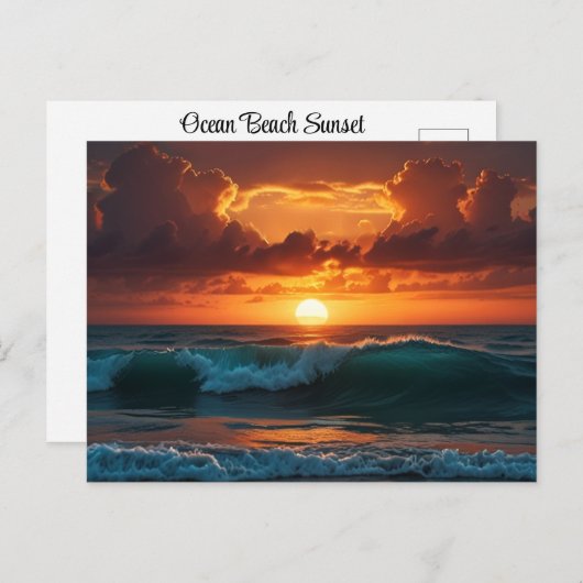 Zonsopkomst oceaan strand golven adembenemend briefkaart (Voorkant / Achterkant)