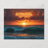 Zonsopkomst oceaan strand golven adembenemend briefkaart (Voorkant)