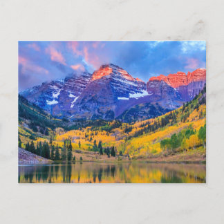 Zonsopkomst op Maroon Bells Briefkaart