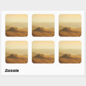 Zonsopkomst over een landschap in Toscaanse sticke Vierkante Sticker (Vel)