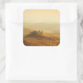 Zonsopkomst over een landschap in Toscaanse sticke Vierkante Sticker (Tas)