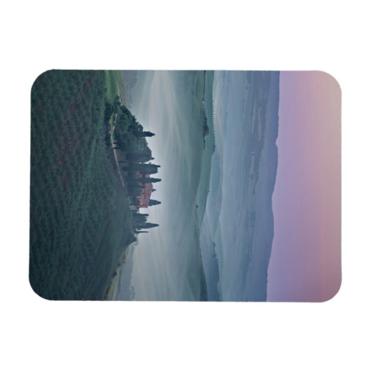 Zonsopkomst over een Toscaanse landschap verticale Magneet (Horizontaal)