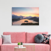 Zonsopkomst over Lake Bled canvas print (Insitu (Woonkamer))