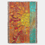 Zonsopkomst over zee mozaïek kunst deken (Voorkant Verticaal)