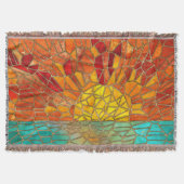 Zonsopkomst over zee mozaïek kunst deken (Voorkant)