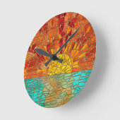 Zonsopkomst over zee mozaïek kunst ronde klok (Hoek)