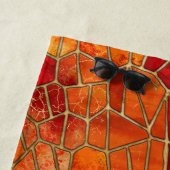 Zonsopkomst over zee mozaïek kunst strandlaken (In situ)