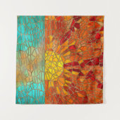 Zonsopkomst over zee mozaïek kunst wandkleed (Voorkant (horizontaal))