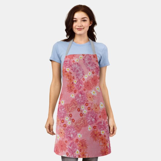 Zonsopkomst Rozen Bloemen Schort (Gedragen)