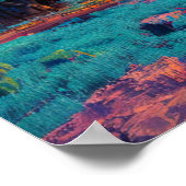 Zonsopkomst Schilderen van het Afrikaanse landscha Poster (Hoek)