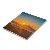 Zonsopkomst tussen de heuvels tegeltje (Zijkant)