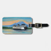 Zonsopkomst veerboot schilderij bagagelabel (Voorkant horizontaal)