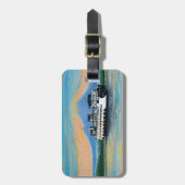 Zonsopkomst veerboot schilderij bagagelabel (Voorkant verticaal)