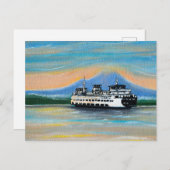 Zonsopkomst veerboot schilderij briefkaart (Voorkant / Achterkant)